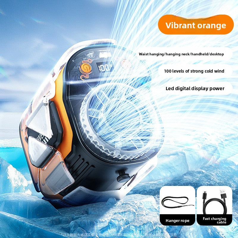 Portable USB Rechargeable Waist Fan With Digital Display!