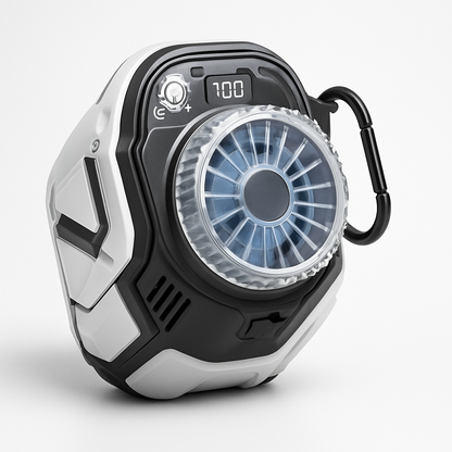 Portable USB Rechargeable Waist Fan With Digital Display!