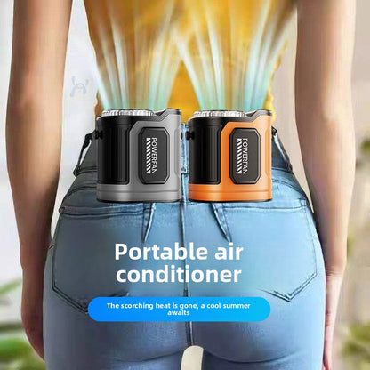 Portable USB Rechargeable Waist Fan With Digital Display!