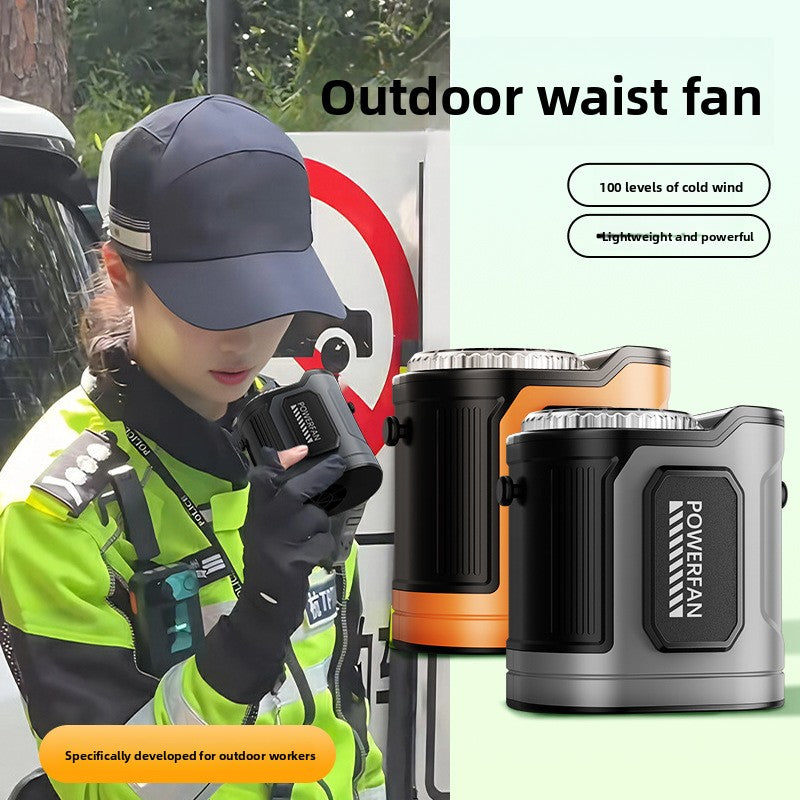 Portable USB Rechargeable Waist Fan With Digital Display!